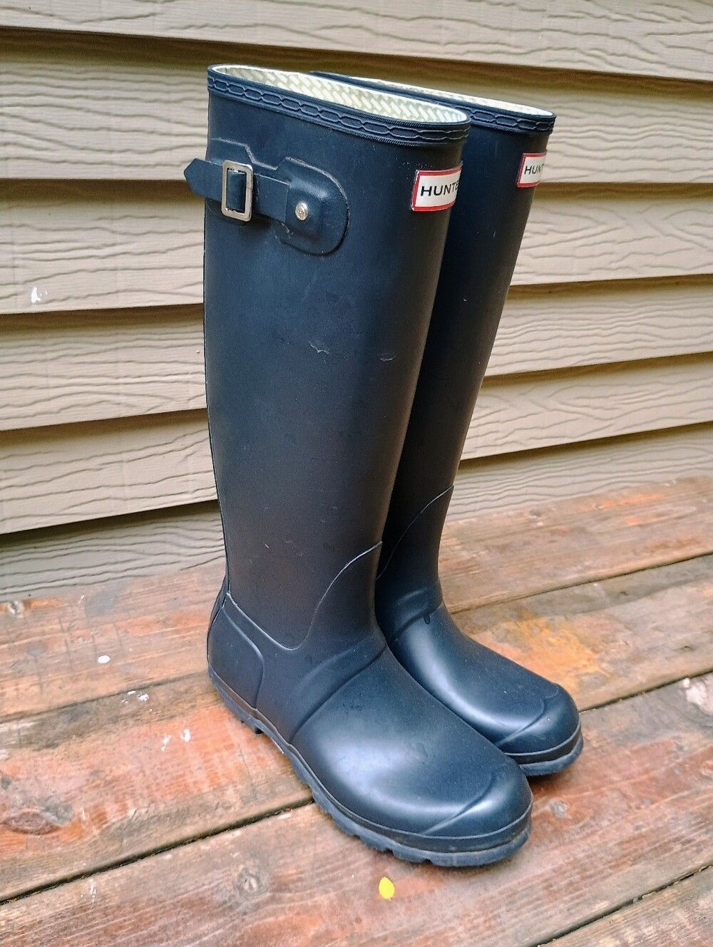 Hunter Original Matte Navy Tall Rain Boots Sz US 7